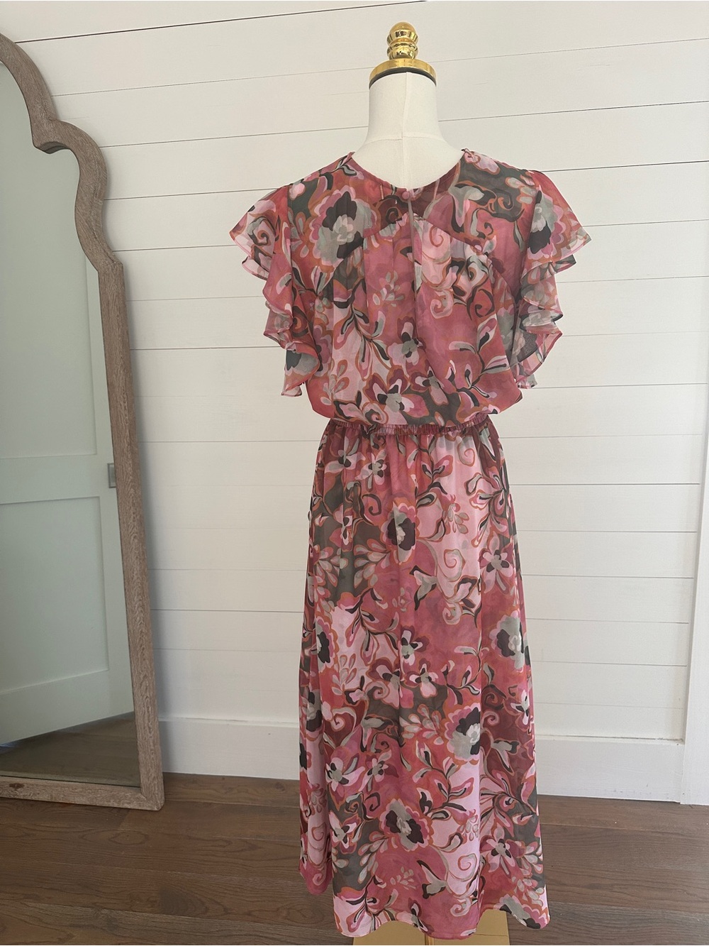 Misa Los Angeles Floral Pink Ruffled Maxi Dress - Picture 3 of 6